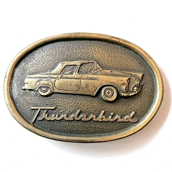 Vintage Thunderbird Belt Buckle Unisex Indiana Metal Craft Men Women Car 1976 1976 Indiana Metal Craft Ford Thunderbird Belt Buckle | eBay main image 4
